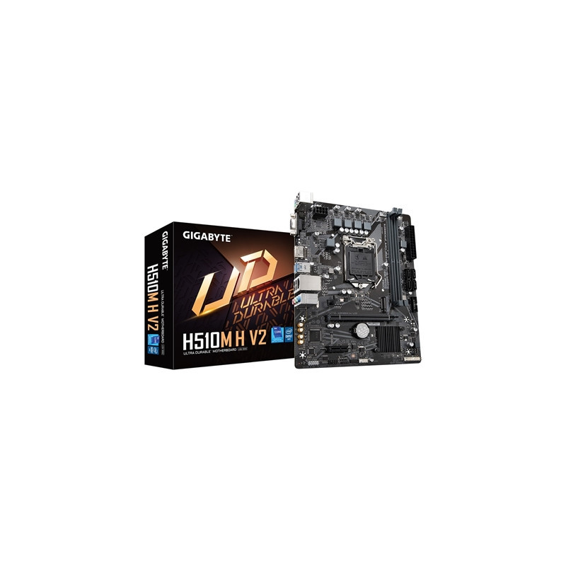 Gigabyte H510M H V2 Ultra Durable Intel 1200 Socket Motherboard  Micro-ATX  2x DDR4 Slots  1x M.2 Socket  GbE LAN  1x D-Sub / 1x