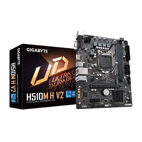 Gigabyte H510M H V2 Ultra Durable Intel 1200 Socket Motherboard  Micro-ATX  2x DDR4 Slots  1x M.2 Socket  GbE LAN  1x D-Sub / 1x