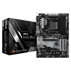 ASRock B450 Pro4 R2.0 Super Alloy AMD AM4 Socket Motherboard  ATX  4x DDR4 Slots  2x M.2 Sockets  GbE LAN  1x D-Sub / 1x Display