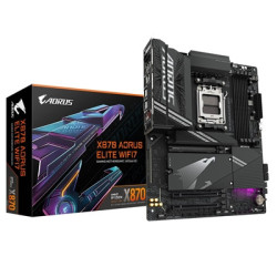 Gigabyte X870 AORUS ELITE WIFI7 AMD AM5 Socket Motherboard  ATX  4x DDR5 Slots  3x M.2 Sockets  3x USB-C Port  Fitted I/O Shield