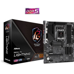 ASRock B650 PG Lightning AMD AM5 Socket Motherboard  ATX  4x DDR5 Slots  3x M.2 Sockets  Fitted I/O Shield  2.5GbE LAN  1x HDMI 