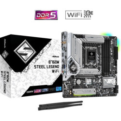 ASRock B760M Steel Legend WiFi Intel 1700 Socket Motherboard  Micro-ATX  4x DDR5 Slots  3x M.2 Sockets  Fitted I/O Shield  2.5Gb